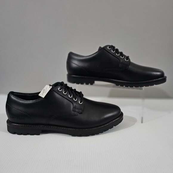 NEW Cole Haan Midland Oxford PlainToe Black Leather Water Resistant Mens Size 9 - Picture 3 of 14